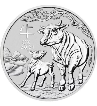 Stříbrná mince 1 oz (trojská unce) ROK BUVOLA Austrálie 2021