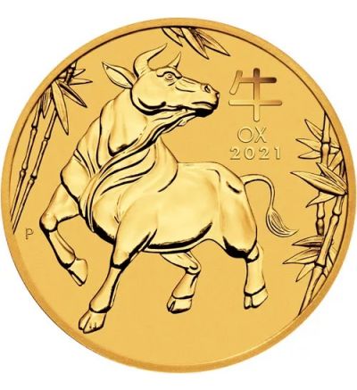 Zlatá mince 1 oz (trojská unce) ROK BUVOLA Austrálie 2021