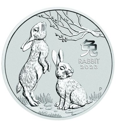 Stříbrná mince 1/2 oz (trojské unce) ROK ZAJÍCE Austrálie 2023