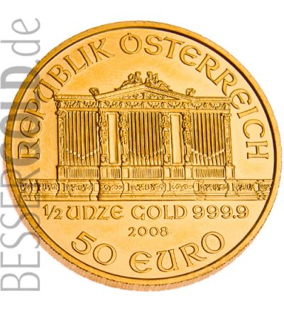 Zlatá mince 1/2 oz (trojské unce) WIENER PHILHARMONIKER Rakousko