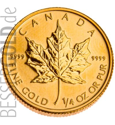 Zlatá mince 1/4 oz (trojské unce) MAPLE LEAF Kanada