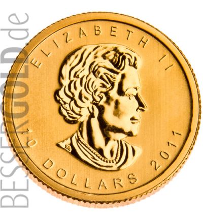 Zlatá mince 1/10 oz (trojské unce) MAPLE LEAF Kanada