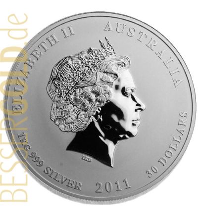 Stříbrná mince 1000g ROK ZAJÍCE Austrálie 2011