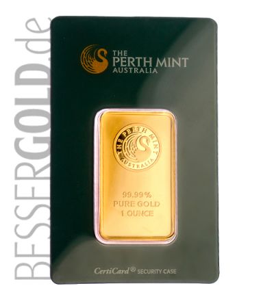 Zlatý slitek 1 oz (trojská unce) PERTH MINT (Austrálie)