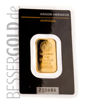 Gold bar 10g ARGOR-HERAEUS