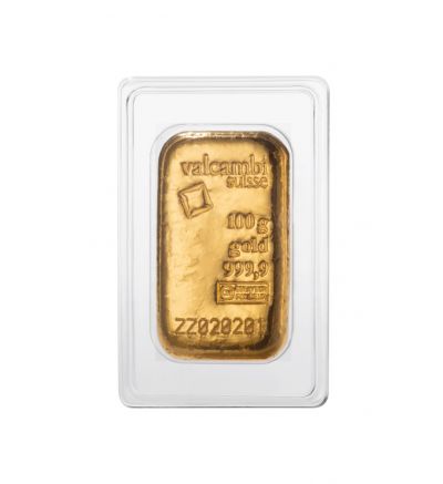 Zlatý slitek 100g VALCAMBI/UMICORE (Švýcarsko/Belgie)