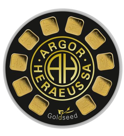 Zlatý slitek 10x1g Goldseed ARGOR HERAEUS / MultiDisc HERAEUS (Švýcarsko/Německo)