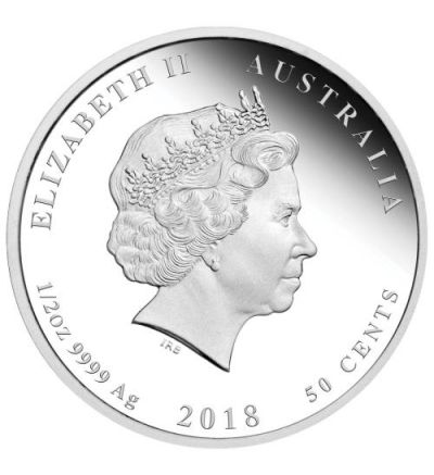 Stříbrná mince 1/2 oz (trojské unce) ROK PSA Austrálie 2018