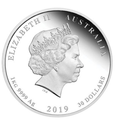 Stříbrná mince 1000g ROK VEPŘE Austrálie 2019