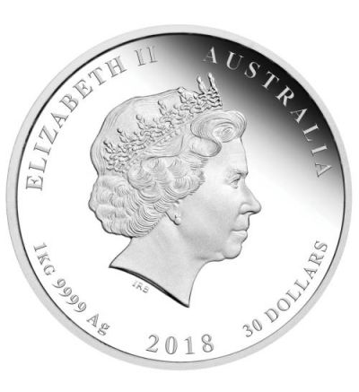 Stříbrná mince 1000g ROK PSA Austrálie 2018