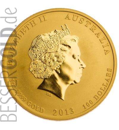 Zlatá mince 1 oz (trojská unce) ROK HADA Austrálie 2013