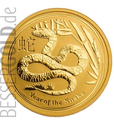 Zlatá mince 1/20 oz (trojské unce) ROK HADA Austrálie 2013