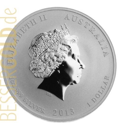 Stříbrná mince 1 oz (trojská unce) ROK HADA Austrálie 2013