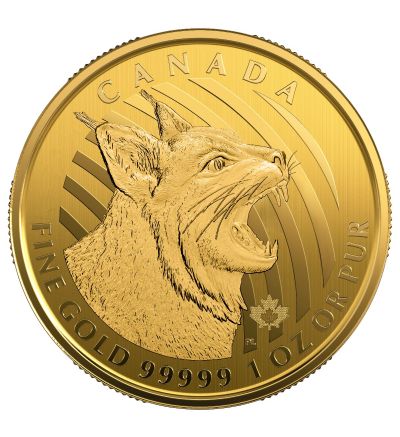 Zlatá mince 1 oz (trojská unce) BOBCAT Kanada 2020
