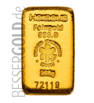 Gold bar Heraeus/Umicore 250 g