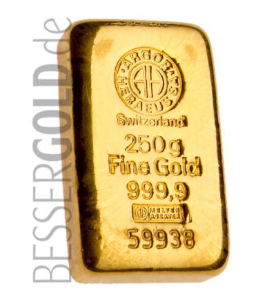 Gold bar 250g ARGOR-HERAEUS