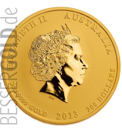 Zlatá mince 2 oz (trojské unce) ROK HADA Austrálie 2013