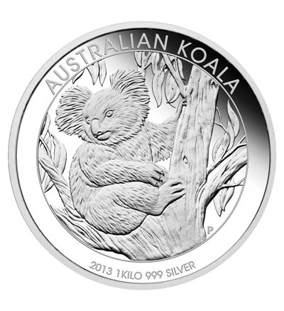 Stříbrná mince 1000g KOALA Austrálie 2013