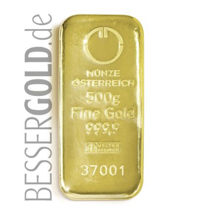 Gold bar Münze Österreich 500 g