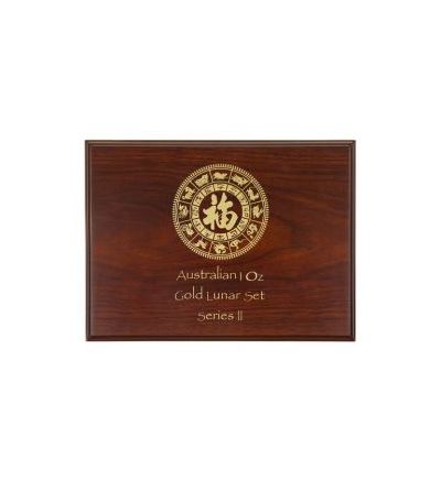 Dřevěný Box Lunární Série II. 12x1oz zlaté mince