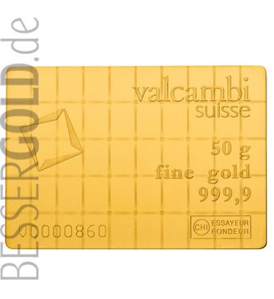 Zlatý slitek 50x1g Combibar VALCAMBI / Heraeus (Švýcarsko / Německo)