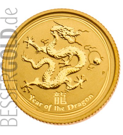 Zlatá mince 1/2 oz (trojské unce) ROK DRAKA Austrálie 2012