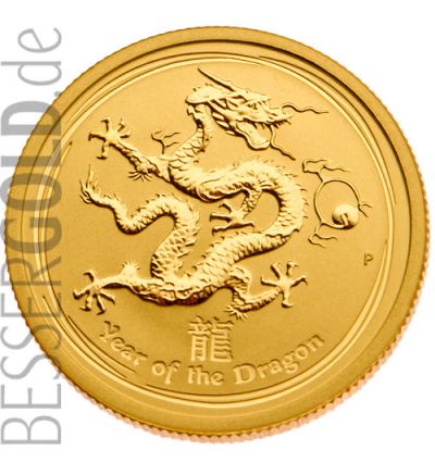 Zlatá mince 1/20 oz (trojské unce) ROK DRAKA Austrálie 2012