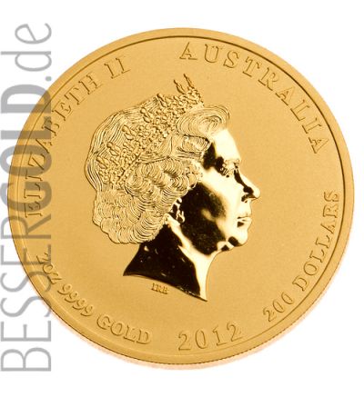 Zlatá mince 2 oz (trojské unce) ROK DRAKA Austrálie 2012