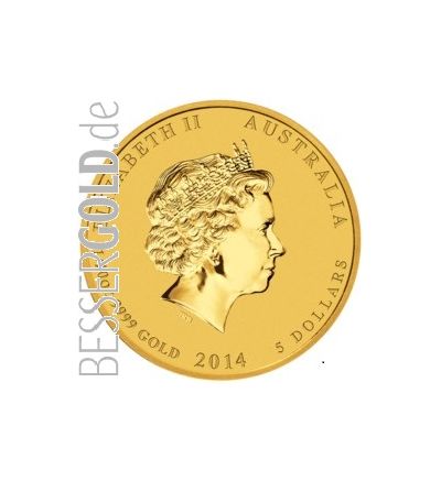 Zlatá mince 1/20 oz (trojské unce) ROK KONĚ Austrálie 2014