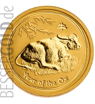 Zlatá mince 1/4 oz (trojské unce) ROK BUVOLA Austrálie 2009