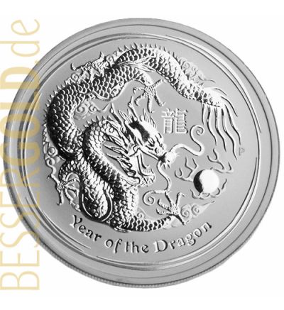 Stříbrná mince 1 oz (trojská unce) ROK DRAKA Austrálie 2012
