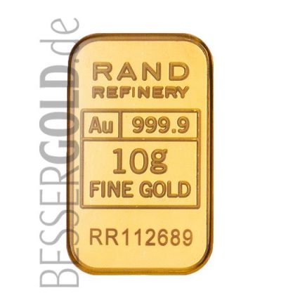 Zlatý slitek 10g RAND REFINERY (Jižní Afrika)