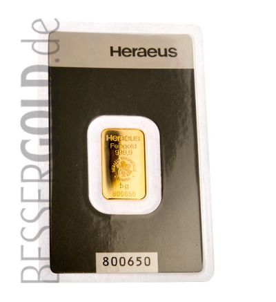 Gold bar 5g Kinebar HERAEUS 