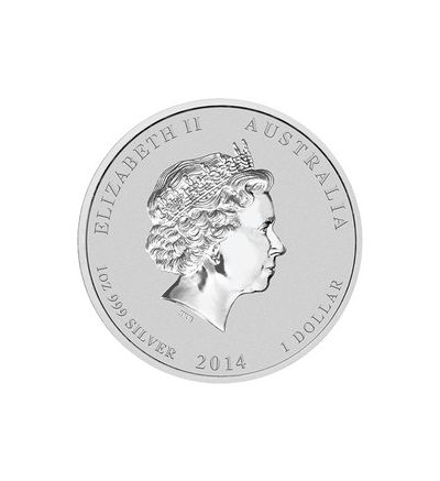 Stříbrná mince 1 oz (trojská unce) ROK KONĚ Austrálie 2014