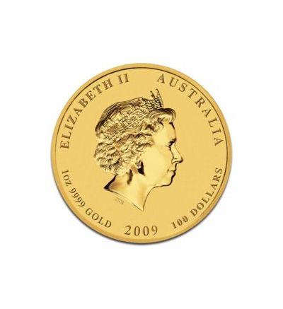 Zlatá mince 1 oz (trojská unce) ROK BUVOLA Austrálie 2009