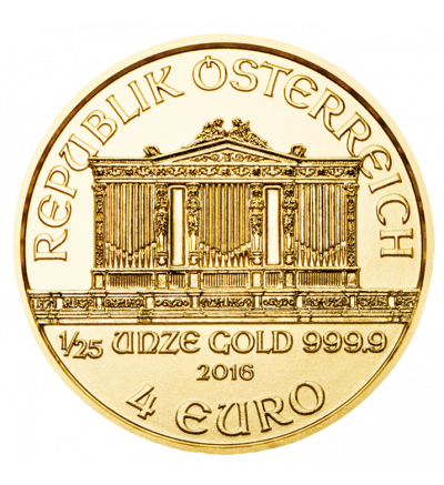 Zlatá mince 1/25 oz (trojské unce) WIENER PHILHARMONIKER Rakousko