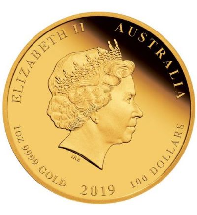 Zlatá mince 1/10 oz (trojské unce) ROK VEPŘE Austrálie 2019