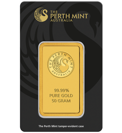 Zlatý slitek 50g PERTH MINT (Austrálie)