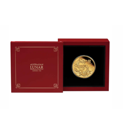 Zlatá mince 1 oz (trojská unce) ROK DRAKA Austrálie 2024 PROOF