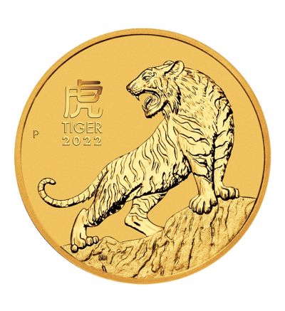 Zlatá mince 1 oz (trojská unce) ROK TYGRA Austrálie 2022