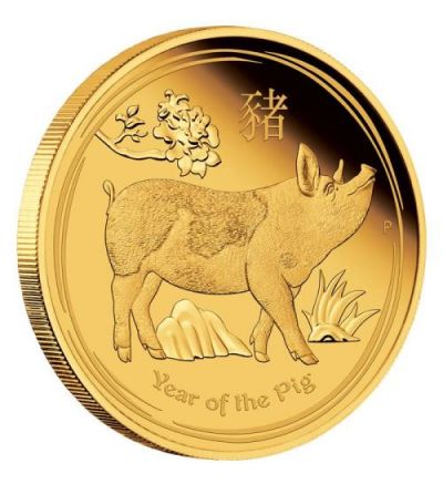 Zlatá mince 1 oz (trojská unce) ROK VEPŘE Austrálie 2019