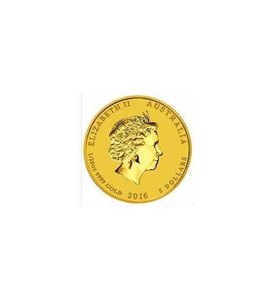 Zlatá mince 1/20 oz (trojské unce) ROK OPICE Austrálie 2016