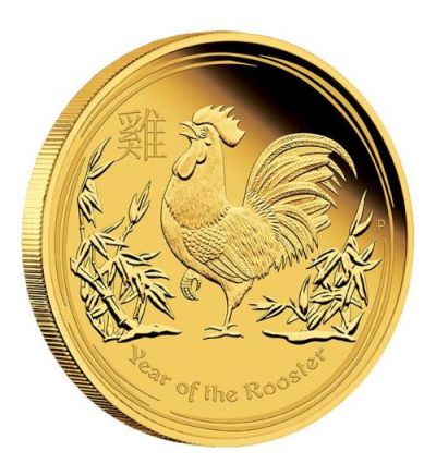 Zlatá mince 1/20 oz (trojské unce) ROK KOHOUTA Austrálie 2017