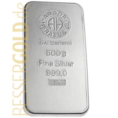 Stříbrný slitek 500g ARGOR-HERAEUS (Švýcarsko)