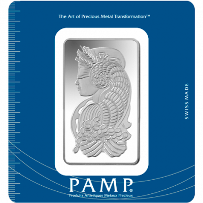 Stříbrný slitek 100g PAMP Fortuna (Švýcarsko)