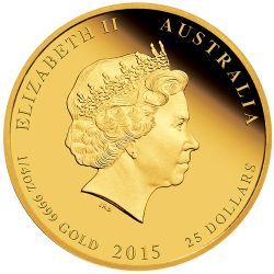 Zlatá mince 1/4 oz (trojské unce) ROK KOZY Austrálie 2015