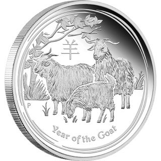 Stříbrná mince 1 oz (trojská unce) ROK KOZY Austrálie 2015