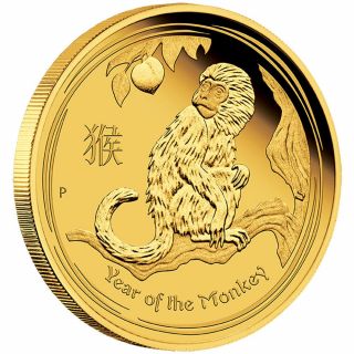 Zlatá mince 2 oz (trojské unce) ROK OPICE Austrálie 2016