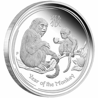 Stříbrná mince 5 oz (trojských uncí) ROK OPICE Austrálie 2016