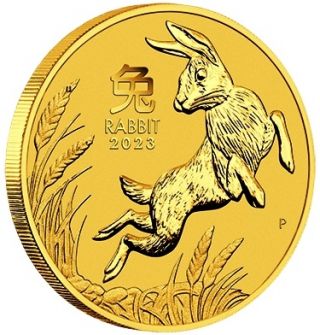 Zlatá mince 1 oz (trojská unce) ROK ZAJÍCE Austrálie 2023